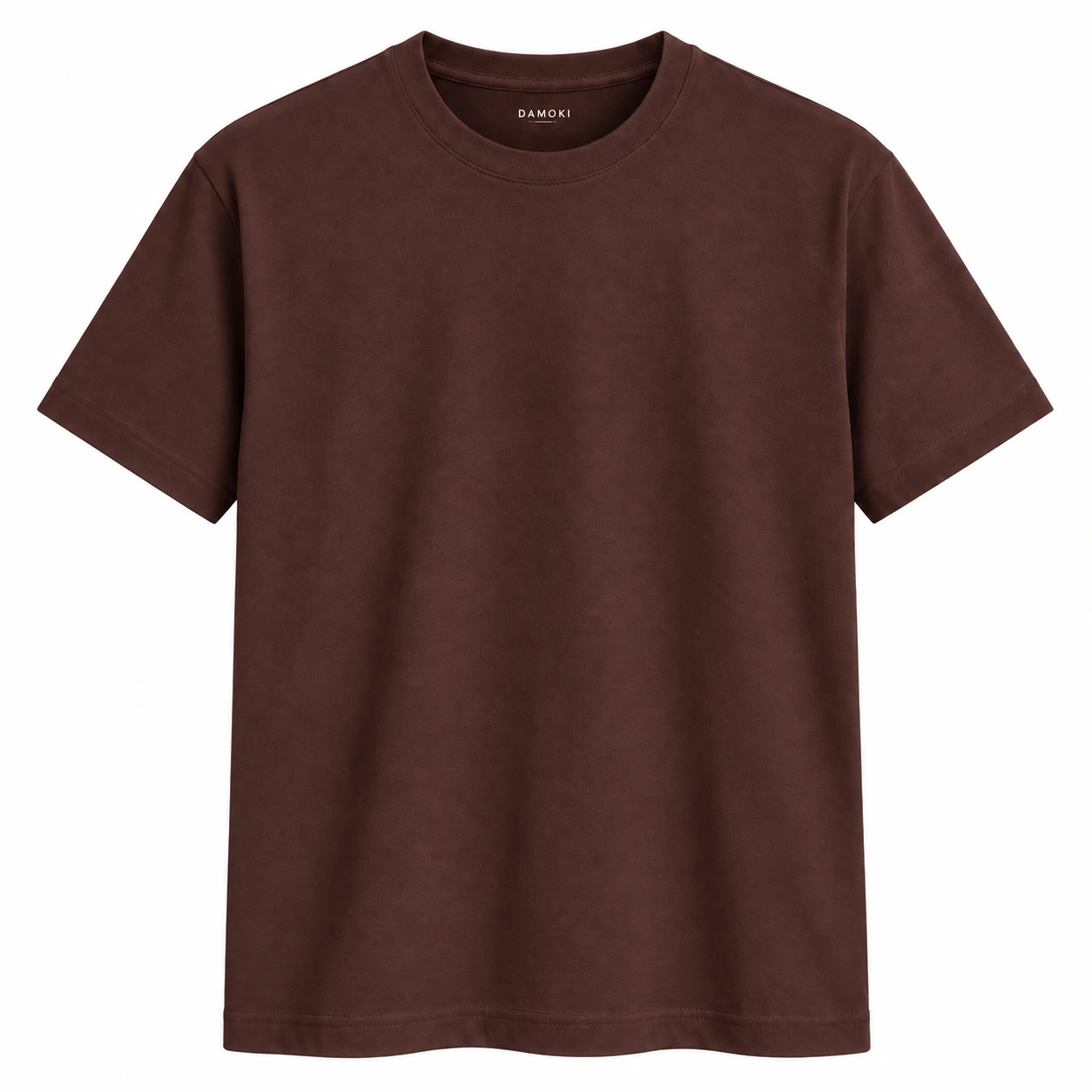 DAMOKI men’s cotton T-shirt in Chocolate Brown