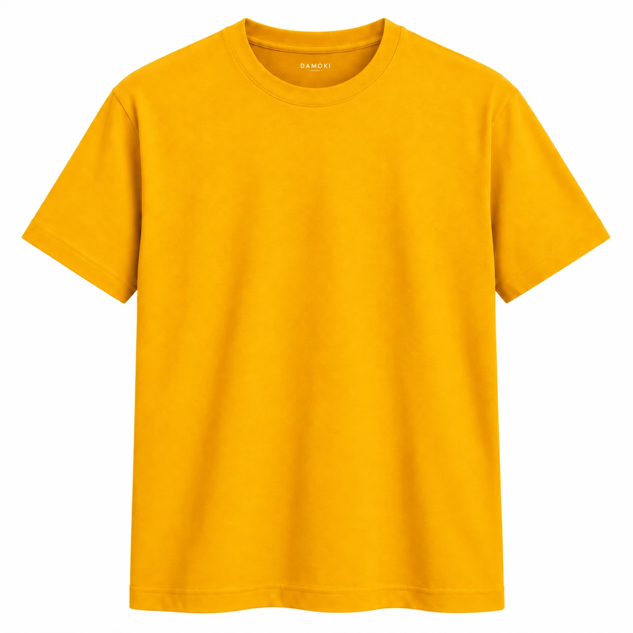 DAMOKI men’s cotton T-shirt in Golden Yellow