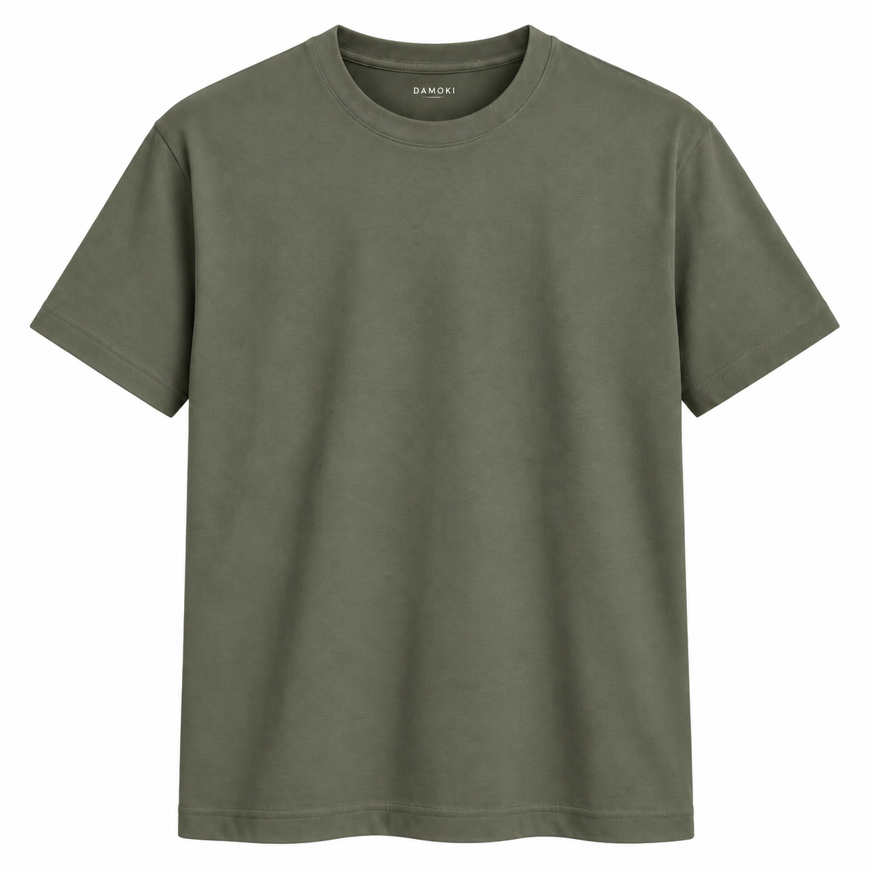 DAMOKI men’s cotton T-shirt in Olive Green